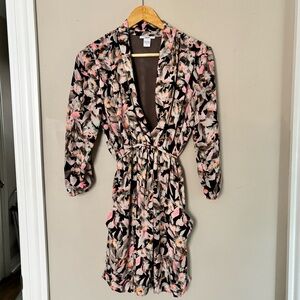 Bar III vibrant Floral Dress in Pink and Black